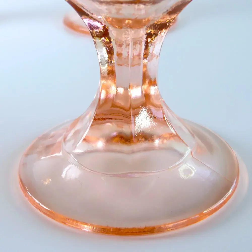 Vintage Indiana Glass Pink Recollection Madrid Goblets Set of 4 Water Glasses